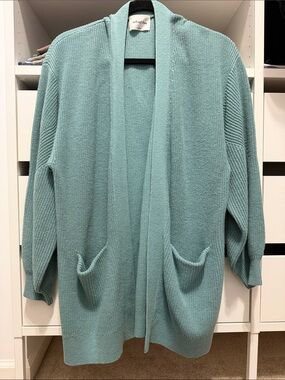 Wilfred Free Unwind Cardigan Seafoam Green Open-Front Knit Cardigan